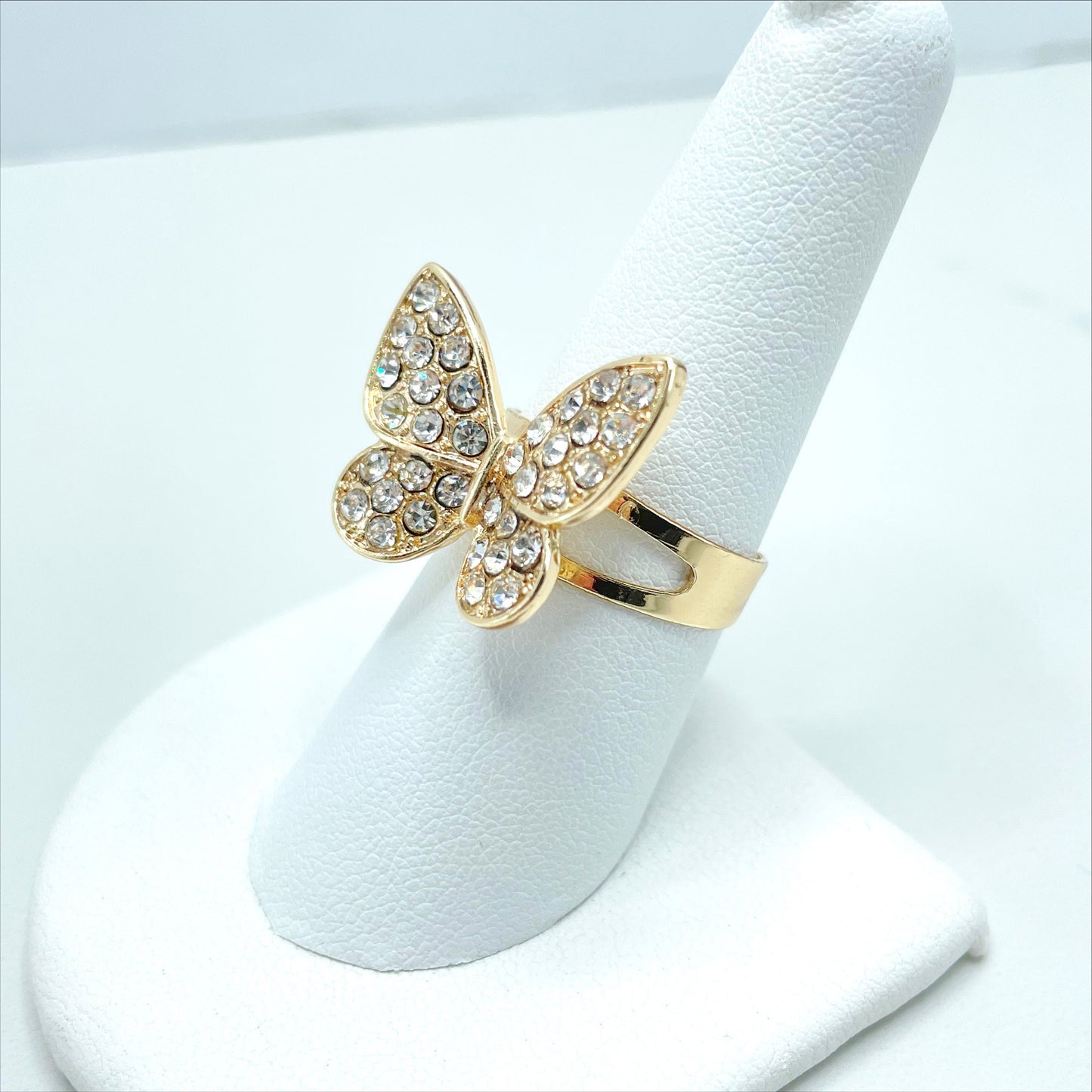 18k Gold Filled Cubic Zirconia Butterfly with XoXo Hug and Kisses Link Shape Set, 04 Pieces, Wholesale Jewelry Making Supplies