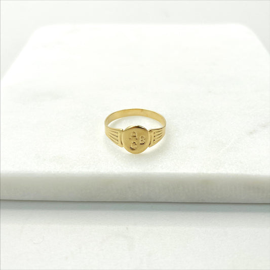 18k Gold Filled "ABC" Description Letters Word Ring for Kids Children Toddler Wholesale Jewelry Making Supplies