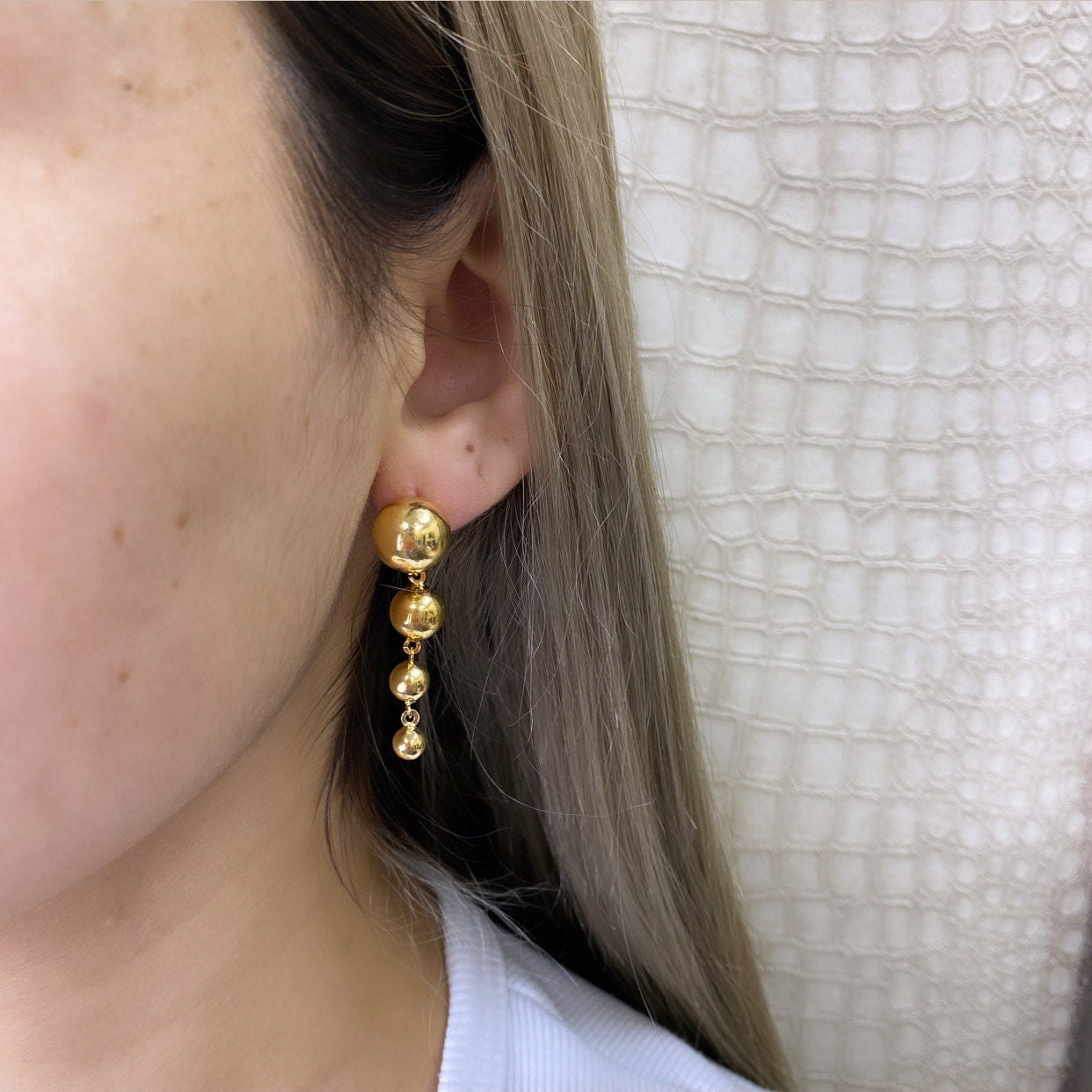 18k Gold Filled Drop Balls Earrings Wholesale Jewelry Making Supplies
