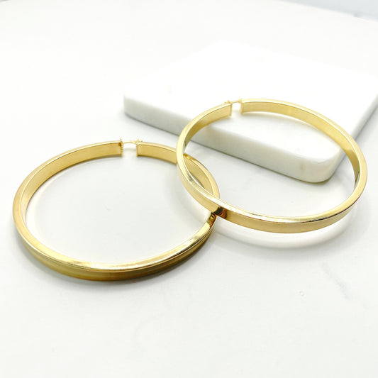 18k Gold Filled 68mm Hoop Earrings Wholesale Jewelry Making Supplies