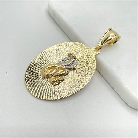 18k Gold Filled Two Tone King Snake Cobra Naja, Cobra Egyptian Uraeus Elapidae Naja, Pendant Charms, Wholesale Jewelry Making Supplies