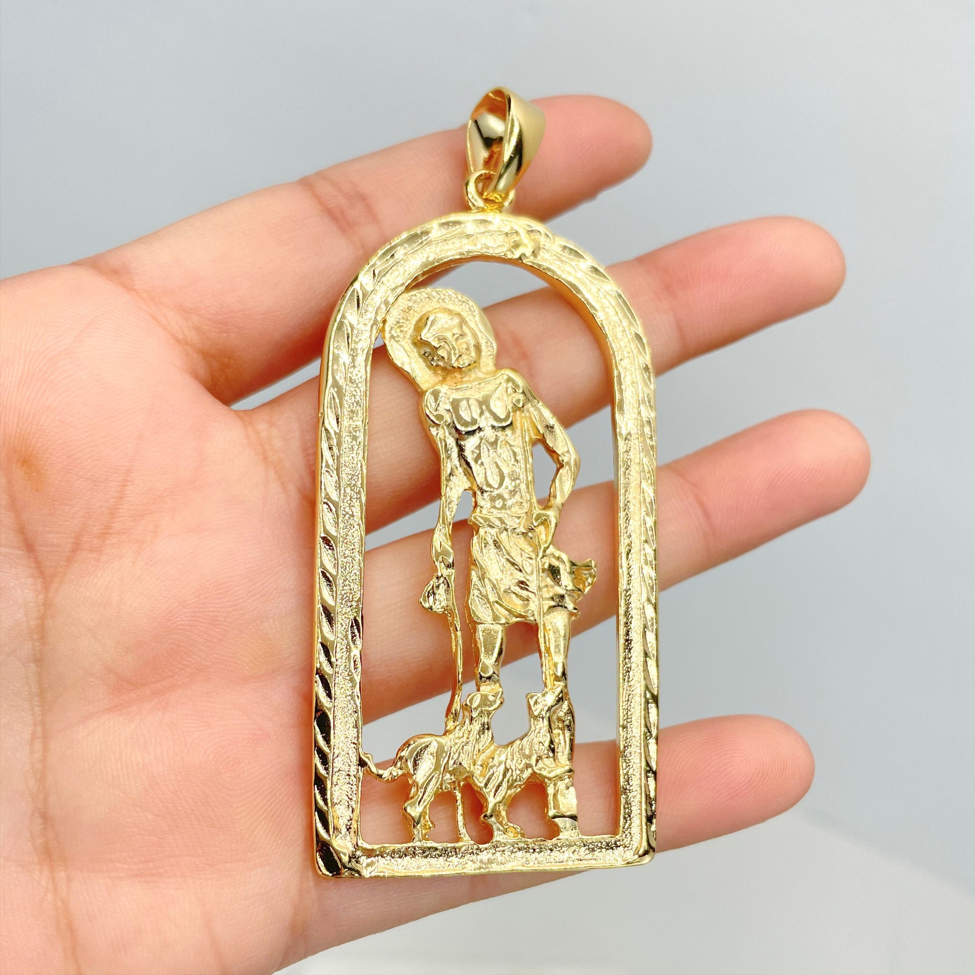 18k Gold Filled San Lazaro, Saint Lazarus, Pendant Charms, Wholesale Jewelry Making Supplies