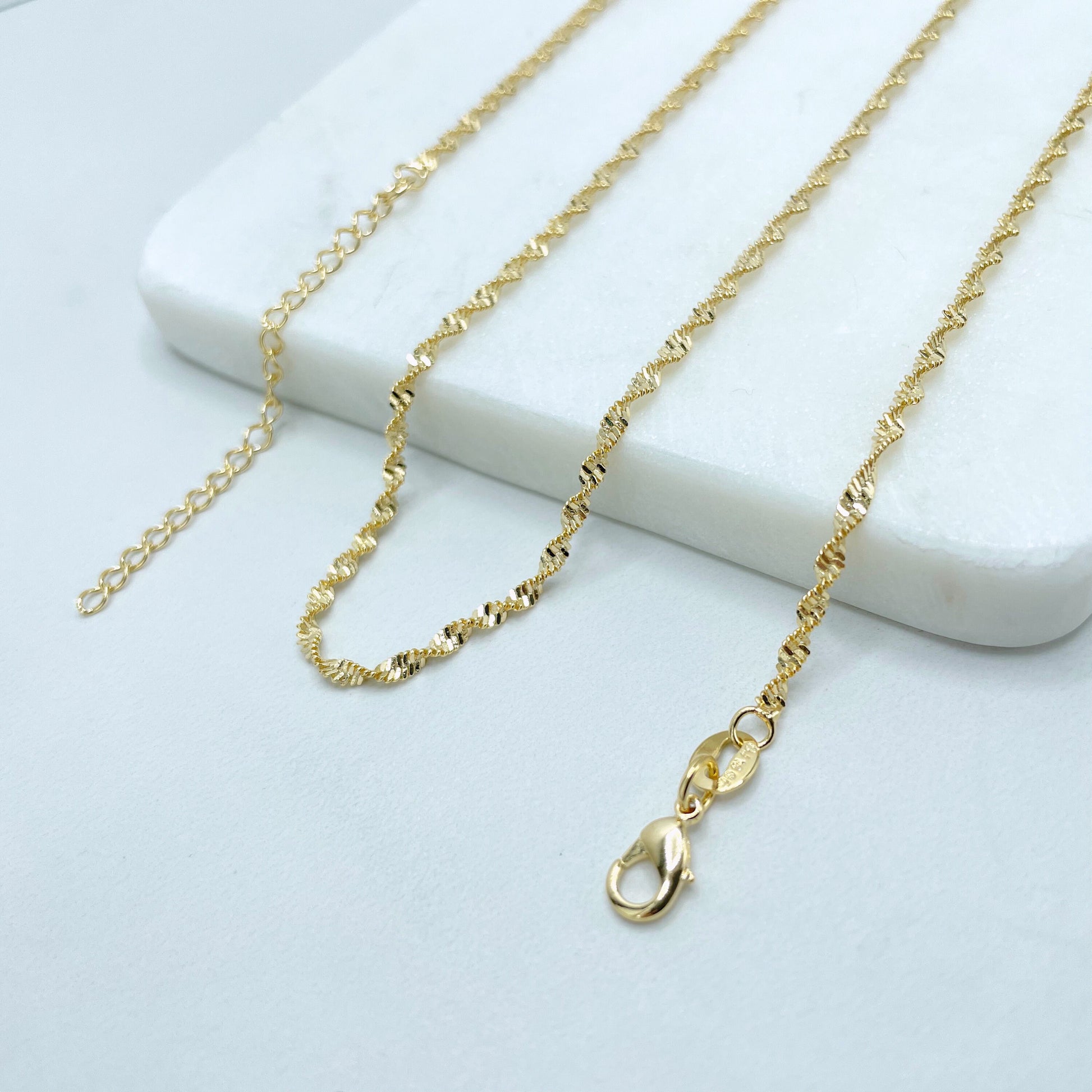 18k Gold Filled Singapore Link Chain 2mm, length 16 inches or 18 inches, 18 inches, 20 inches Chain Wholesale Jewelry Making Supplies