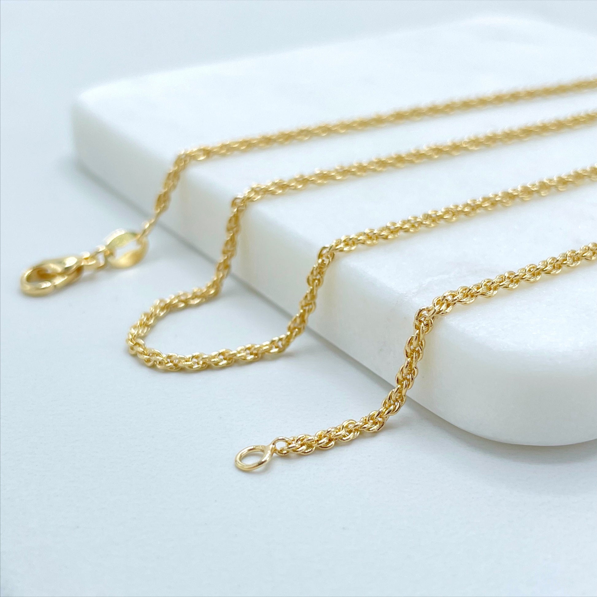 18k Gold Filled Curb Twisted Chain 2mm, Chain 18''or  24''  Wholesale Jewelry Making Supplies