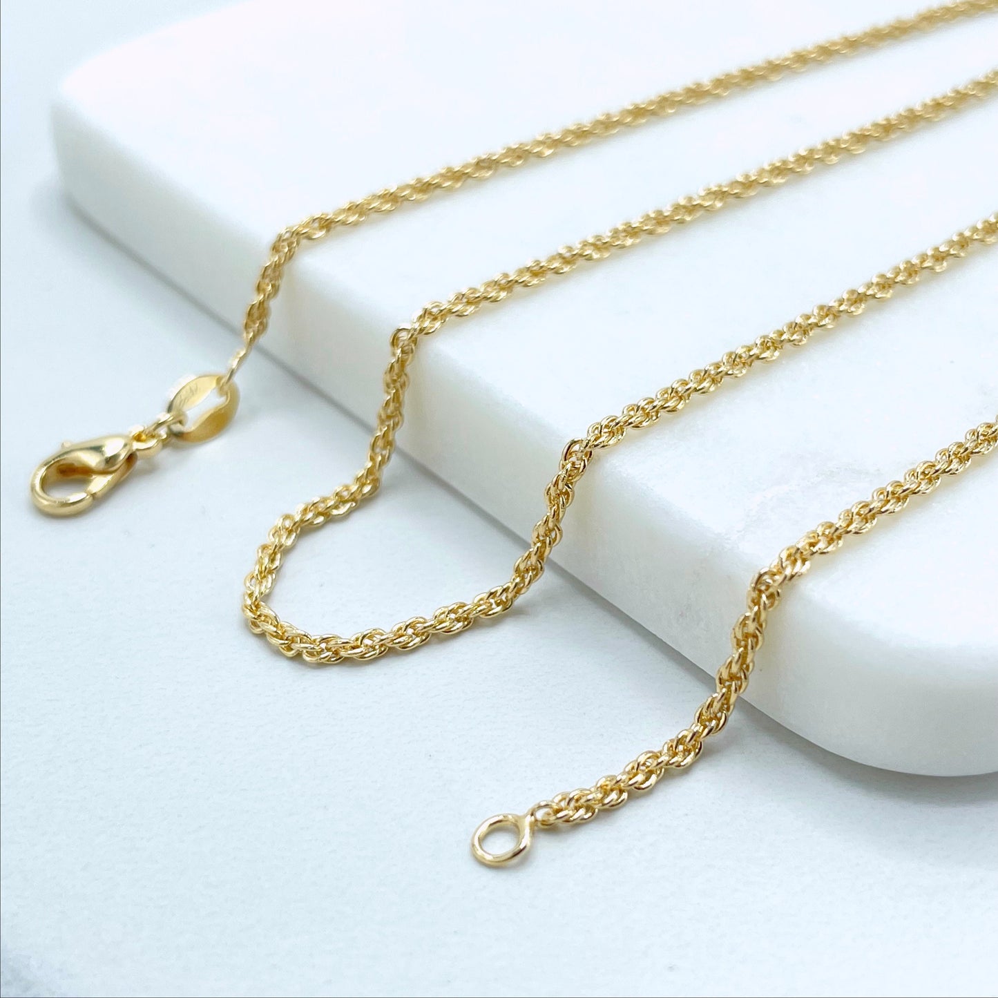 18k Gold Filled Curb Twisted Chain 2mm, Chain 18''or  24''  Wholesale Jewelry Making Supplies