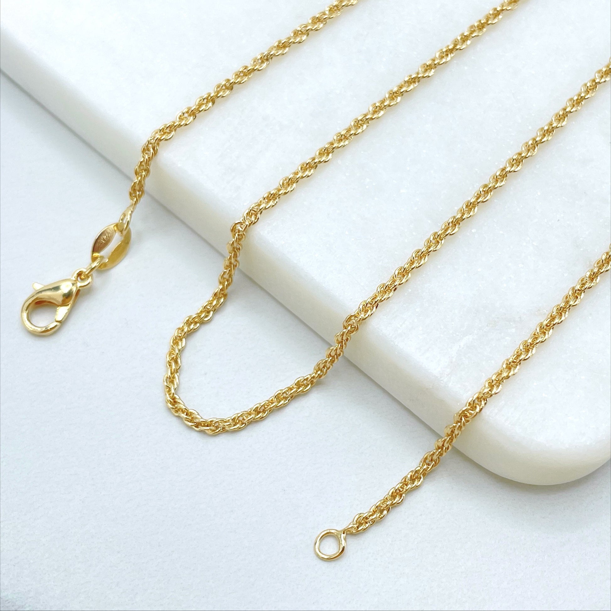 18k Gold Filled Curb Twisted Chain 2mm, Chain 18''or  24''  Wholesale Jewelry Making Supplies