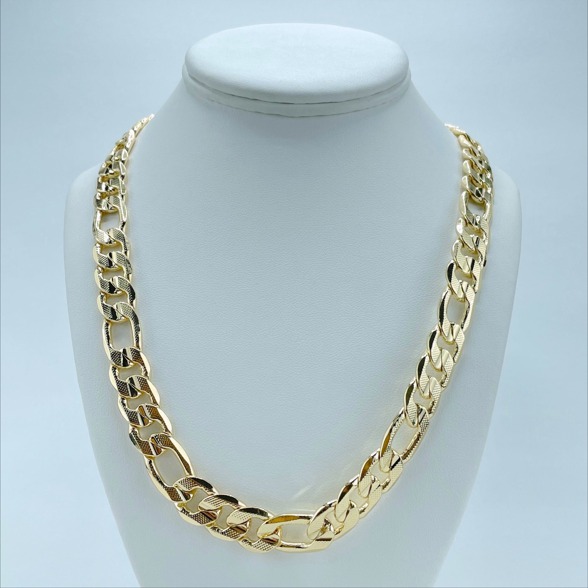 18k Gold Filled 12mm Figaro Link Chains Wholesale and Jewelry Supplies
