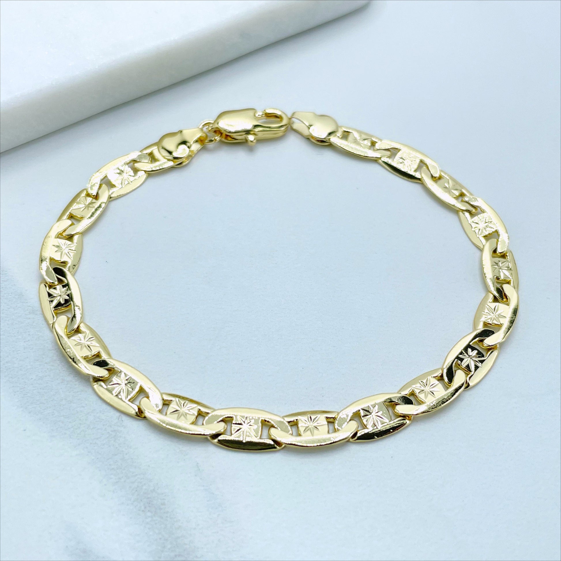 18k Gold Filled 6mm Thickness Mariner Anchor Link Chain Necklaces for Wholesale Jewelry Making Supplies