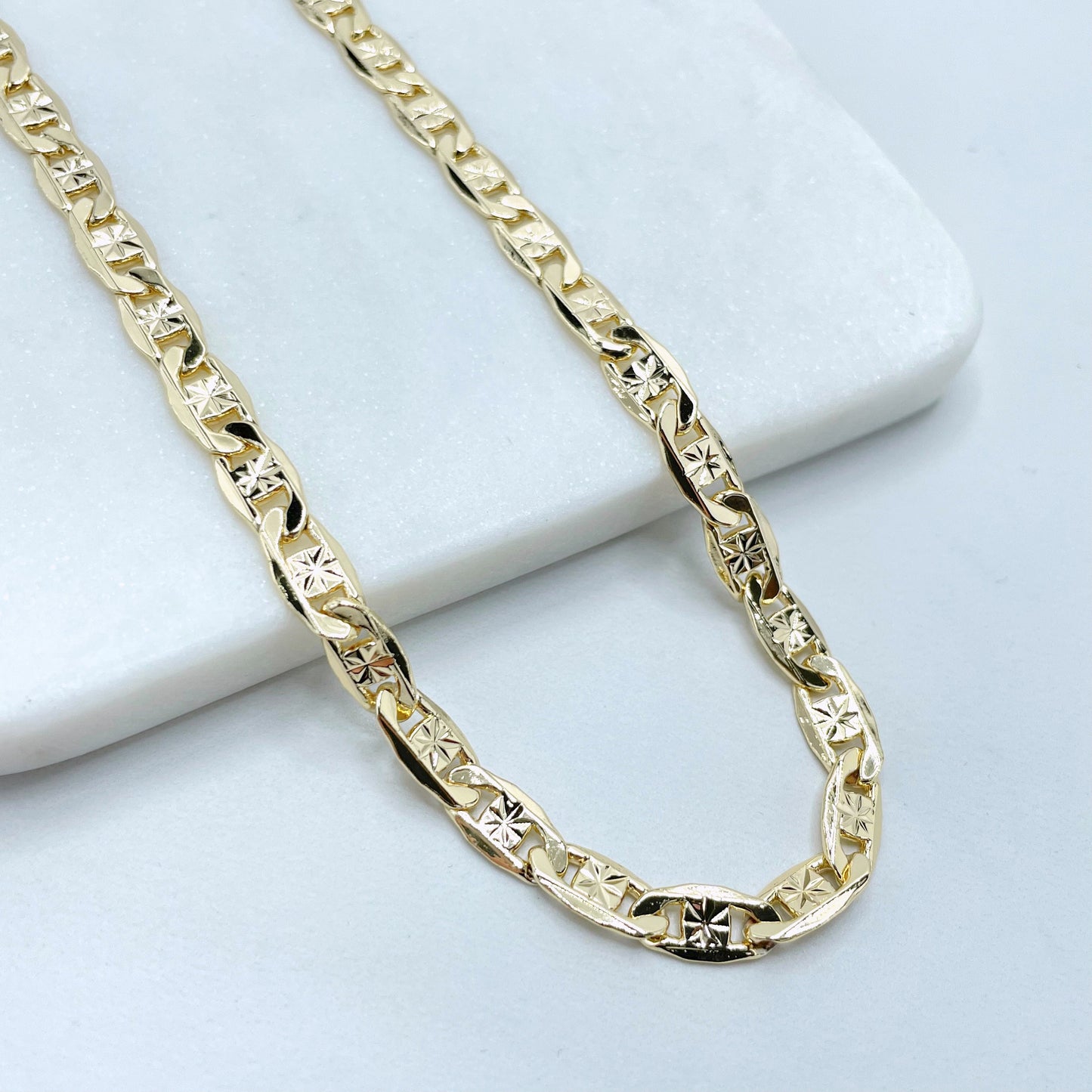 18k Gold Filled 6mm Thickness Mariner Anchor Link Chain Necklaces for Wholesale Jewelry Making Supplies