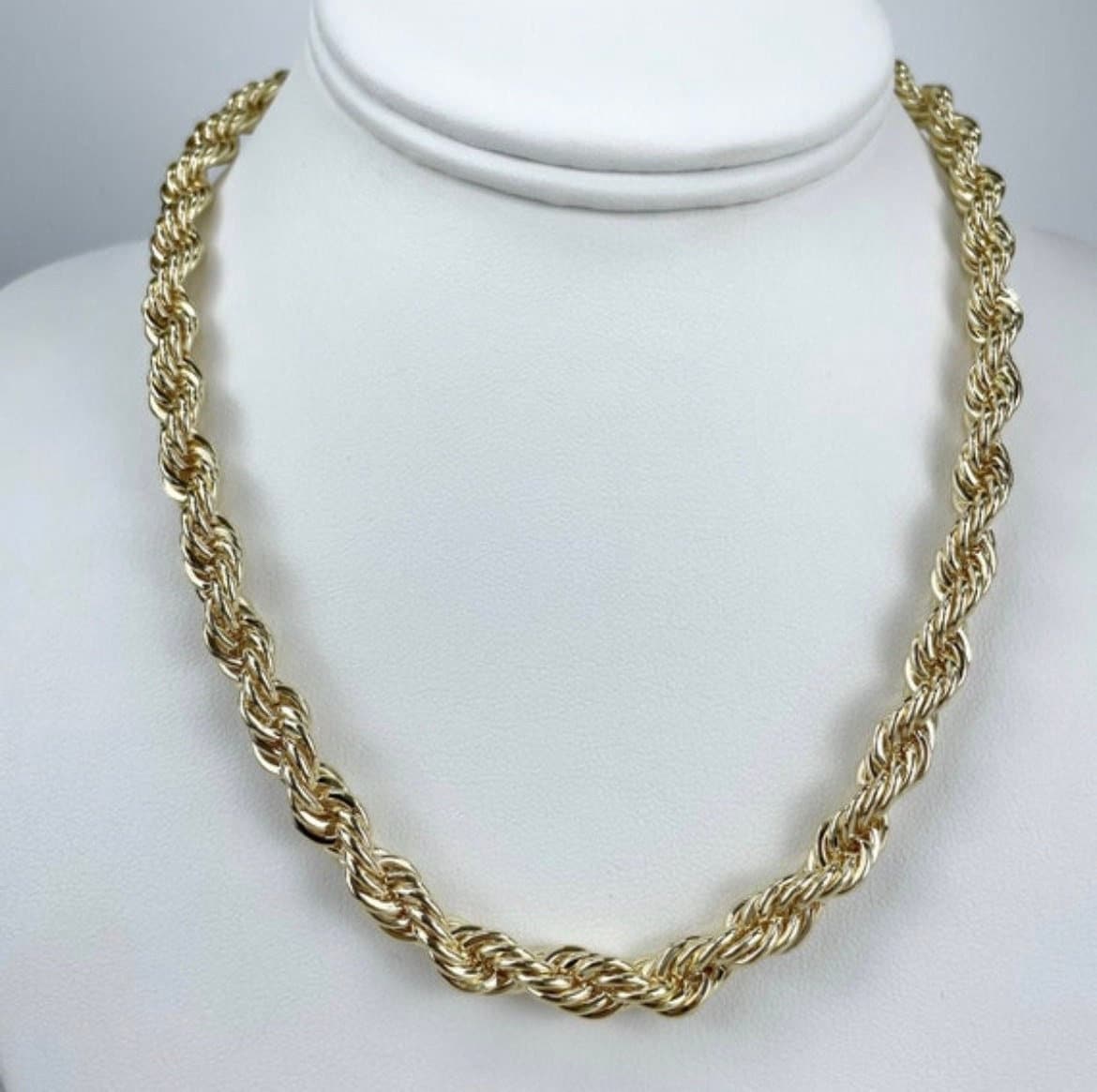 18k Gold Filled 7mm Thickness Rope Link Chain Chokers Wholesale Jewelry Making Supplies