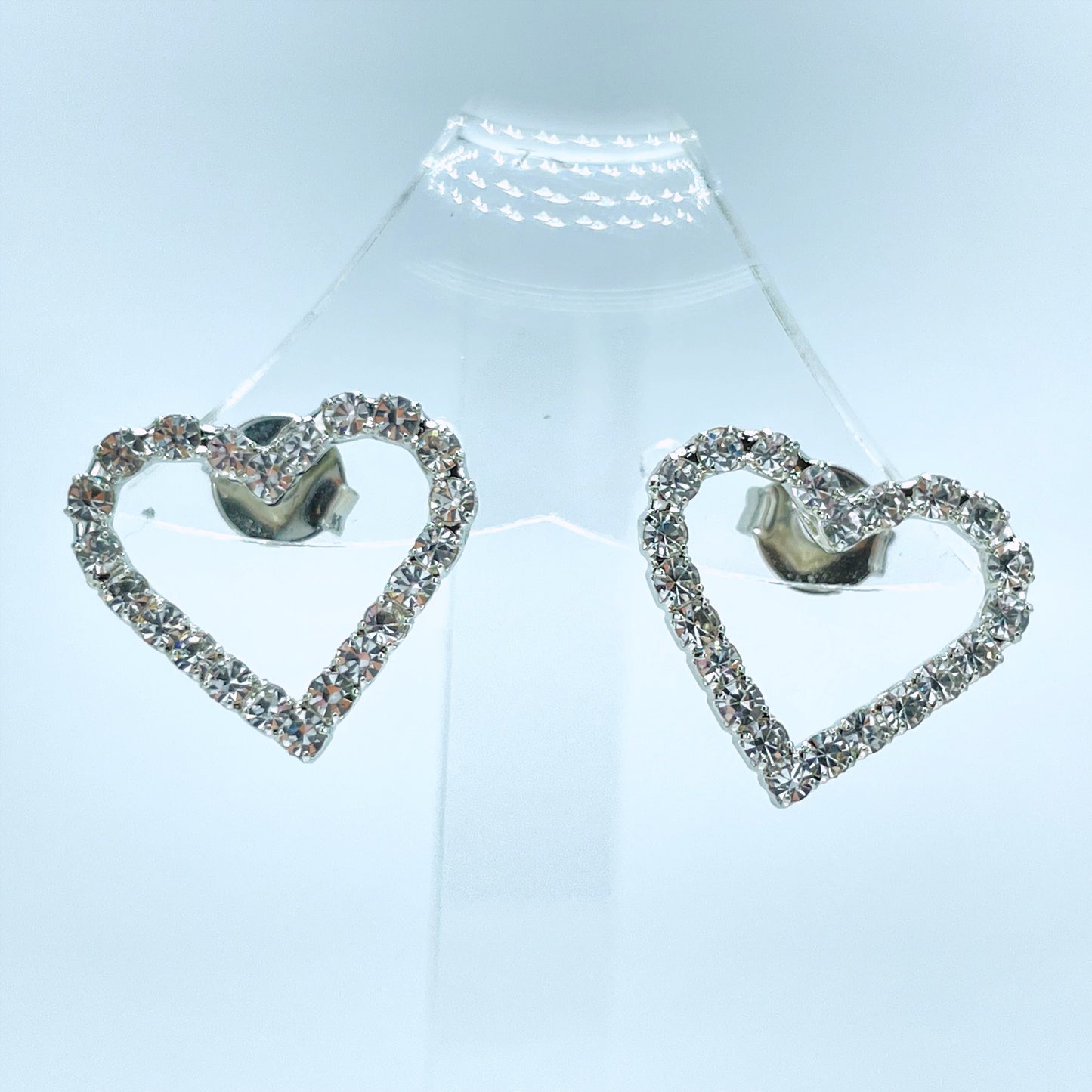 18k Gold Filled or White Gold Filled 1mm Box Chain with CZ Fancy Heart Design Set Necklace & Earrings Wholesale Jewelry Supplies