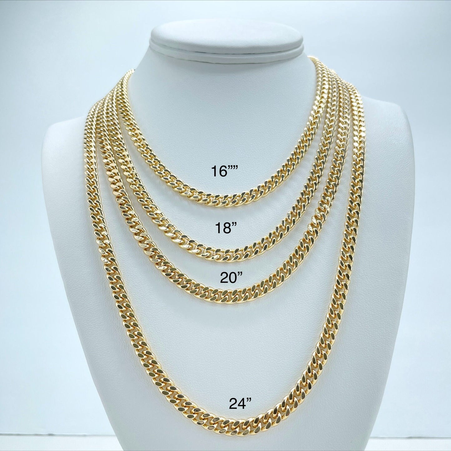 18k Gold Filled Cuban Link Chain 6mm or 7mm Unisex Curb Link Chain, Wholesale Jewelry Making Supplies