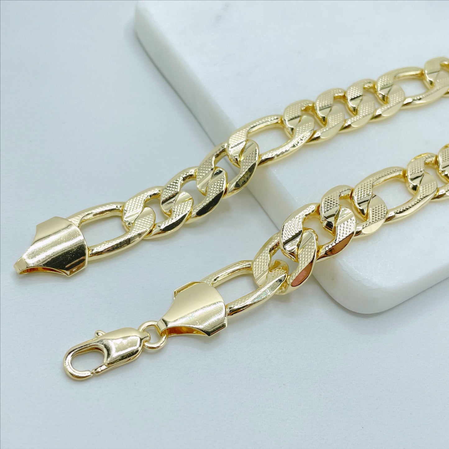 18k Gold Filled 12mm Figaro Link Chains Wholesale and Jewelry Supplies