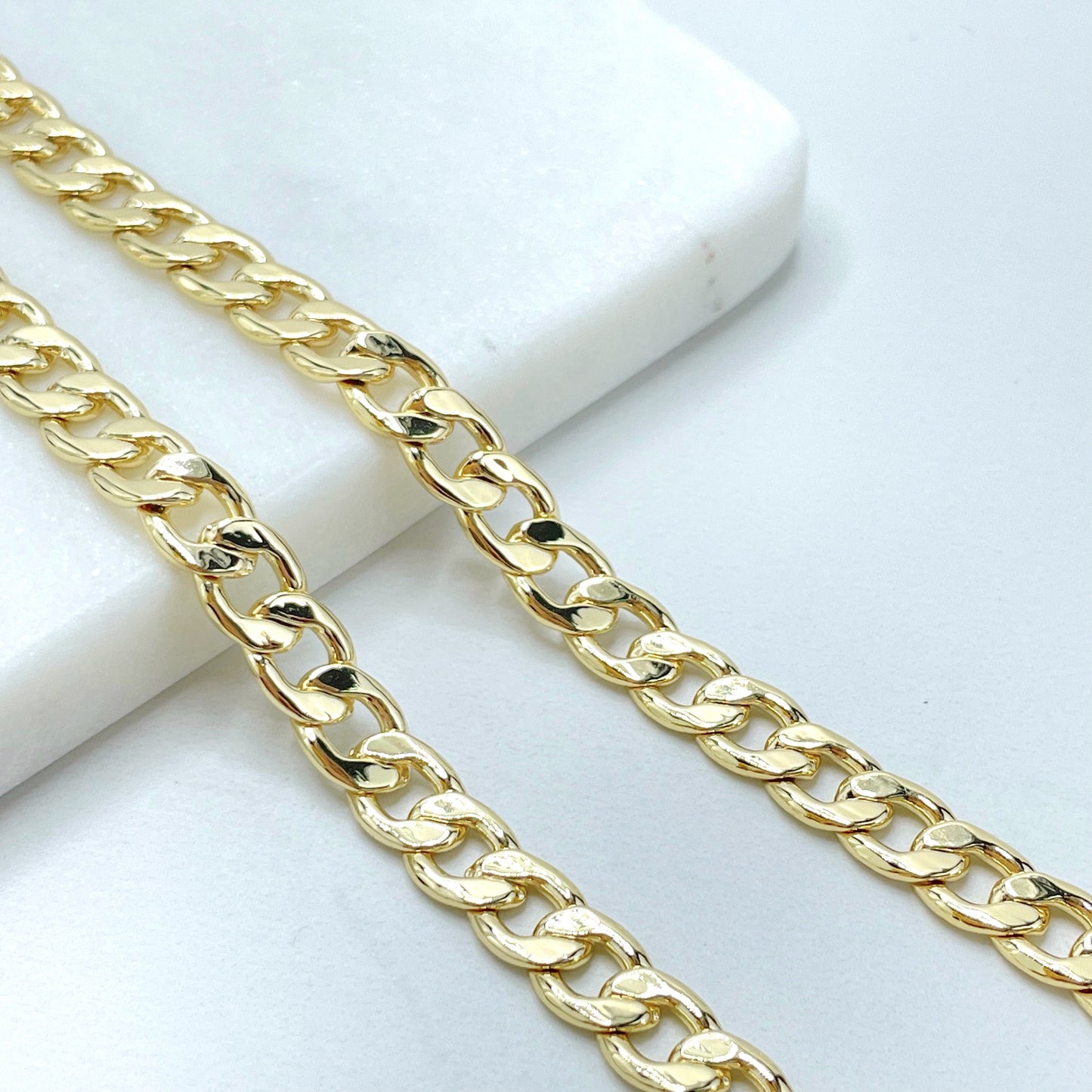 18k Gold Filled Miami Cuban Link Chain 6mm Thickness, 18 or 32 inches of length, Unisex Curb Link Chain, Wholesale Jewelry Making Supplies