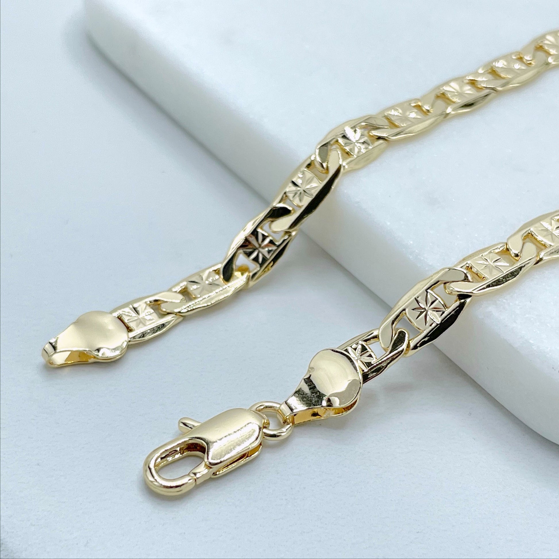 18k Gold Filled 6mm Thickness Mariner Anchor Link Chain Necklaces for Wholesale Jewelry Making Supplies