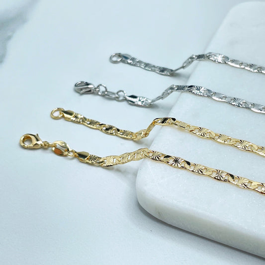 18k  Gold Filled or Silver Gold Filled 3.7mm Thickness Mariner Anchor Link Chain Necklaces for Wholesale Jewelry Making Supplies