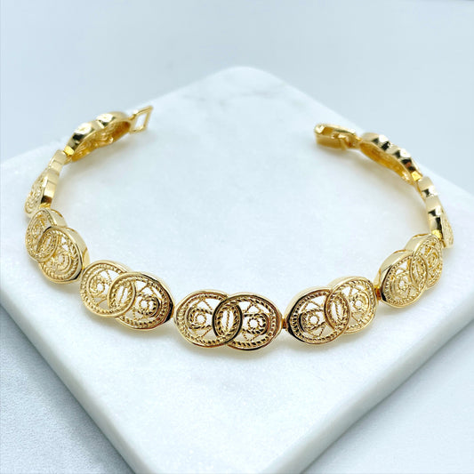 18k Gold Filled Evil Eye Modern Design Bracelet Wholesale Jewelry Supplies