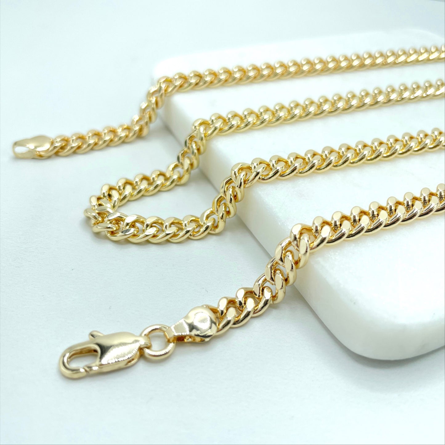 18k Gold Filled Cuban Link Chain 6mm or 7mm Unisex Curb Link Chain, Wholesale Jewelry Making Supplies