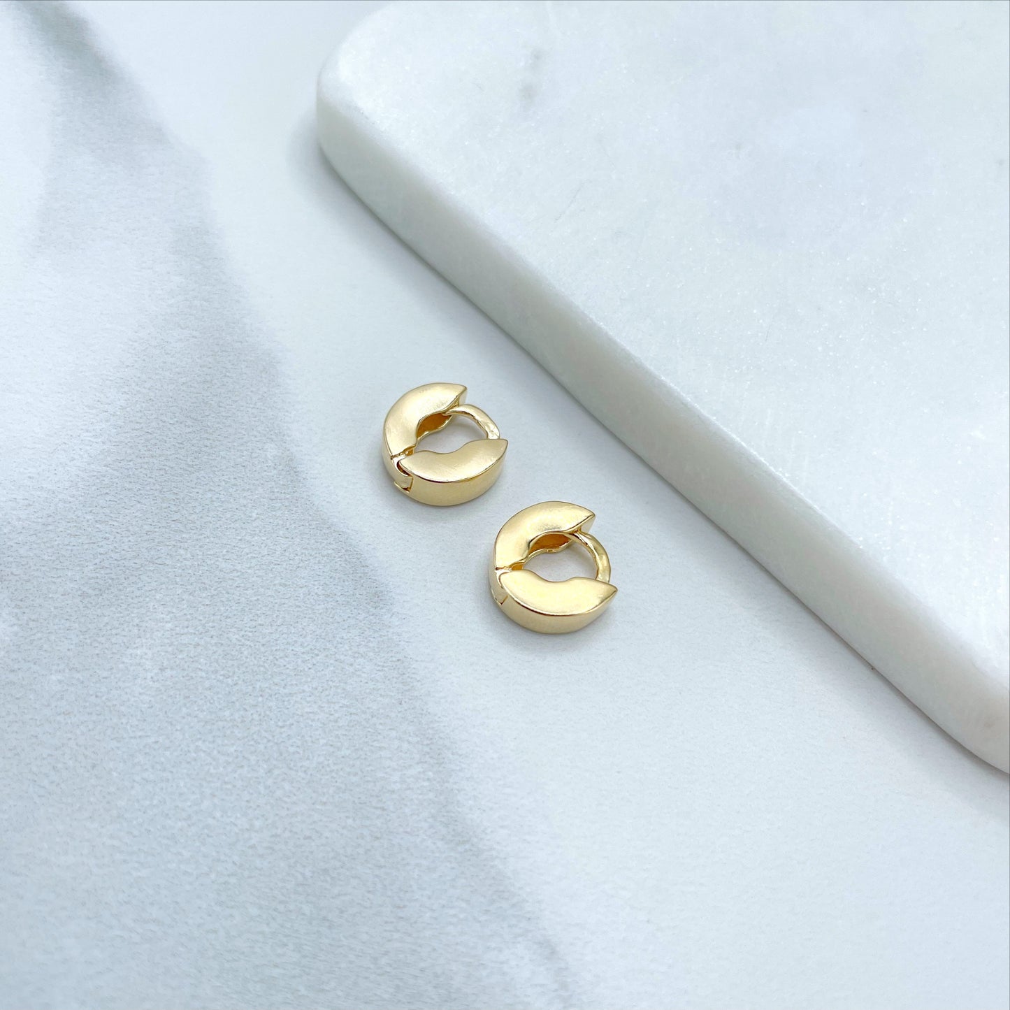 18k Gold Filled Pettie Plain 4mm Thickness 12mm Huggie Hoop Earrings Wholesale Jewelry Making Supplies