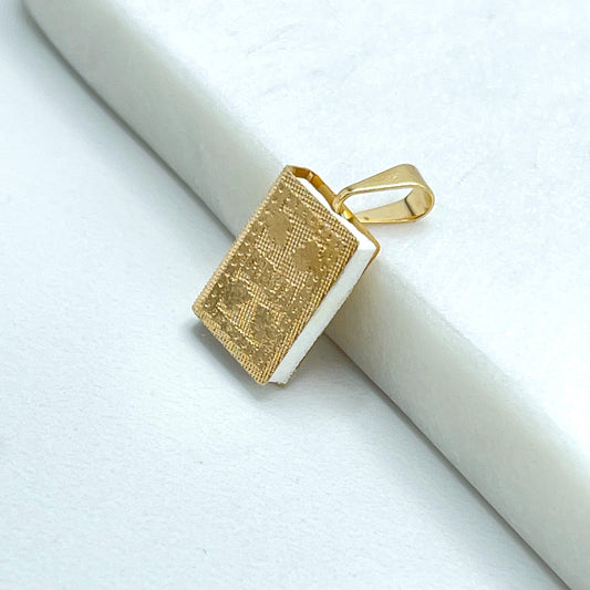 18k Gold Filled with Sponge 14X10 Tiny Biblia Charms Pendant Wholesale Jewelry Supplies