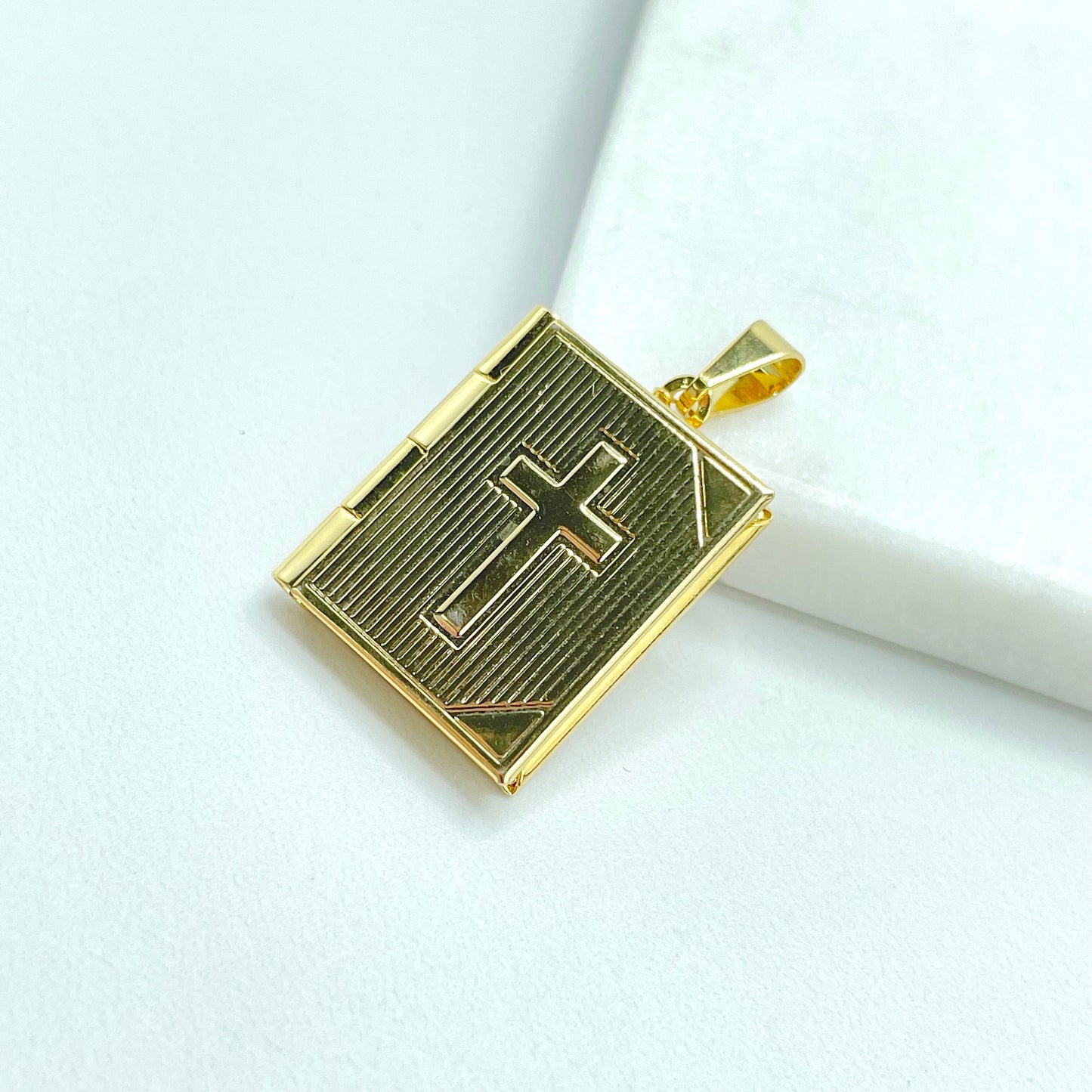 18k Gold Filled 26X19  Biblia For Pictures inside Charms Pendant Wholesale Jewelry Supplies