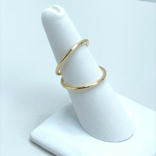 18k Gold Filled 1mm Double Ring in One Minimalist Wholesale Jewelry Supplies