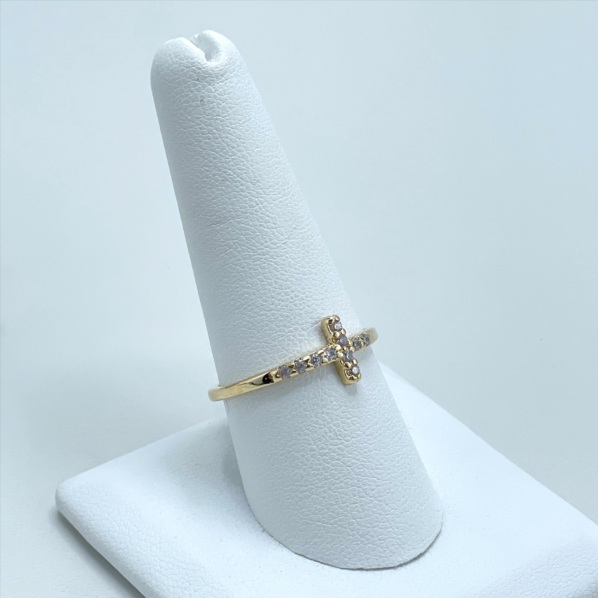 18k Gold Filled With Micro Cubic Zirconia Cross Wholesale Jewelry Supplies