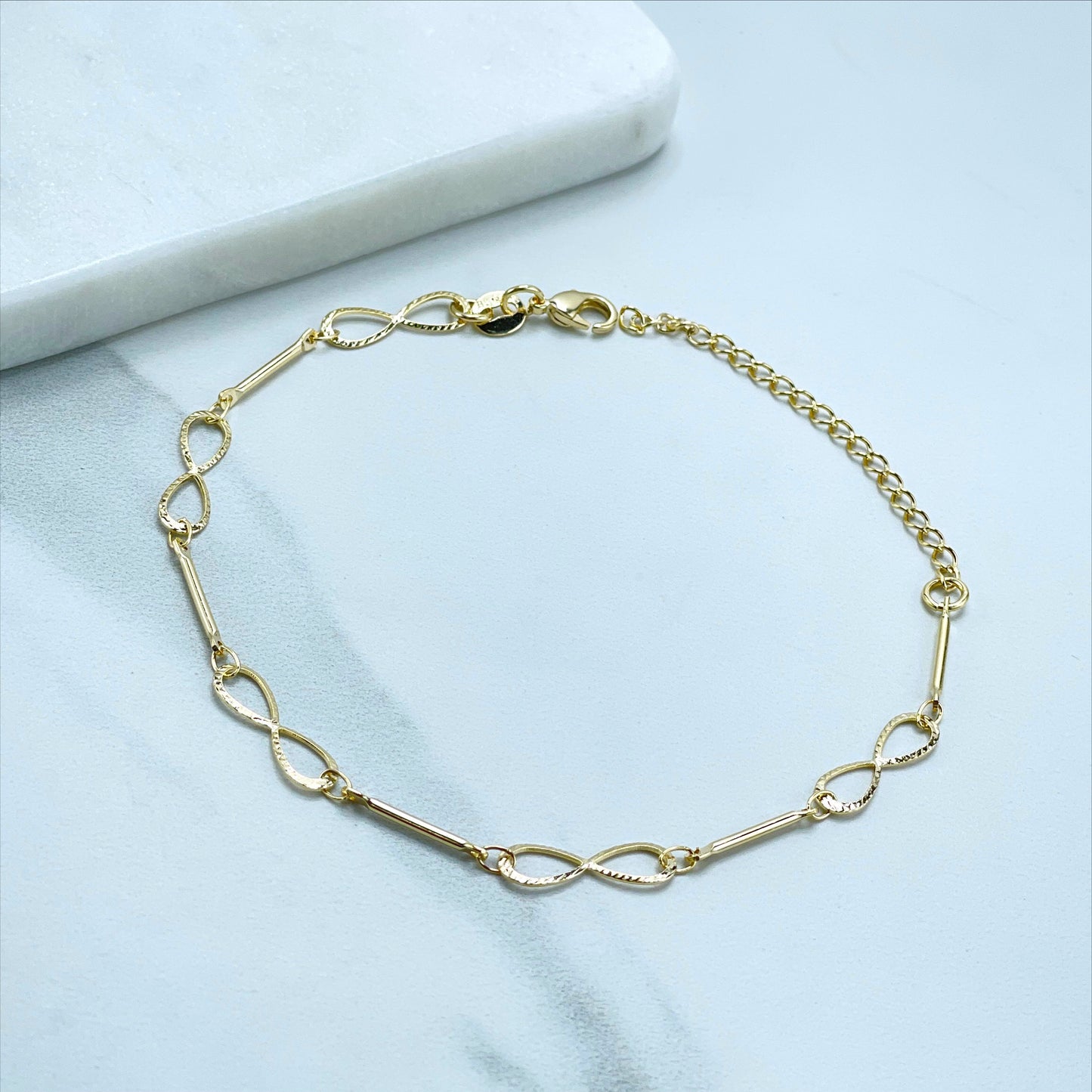 18k Gold Filled 5mm Infinity Sign Necklace or Bracelet or Earrings Set Wholesale Jewelry Supplies