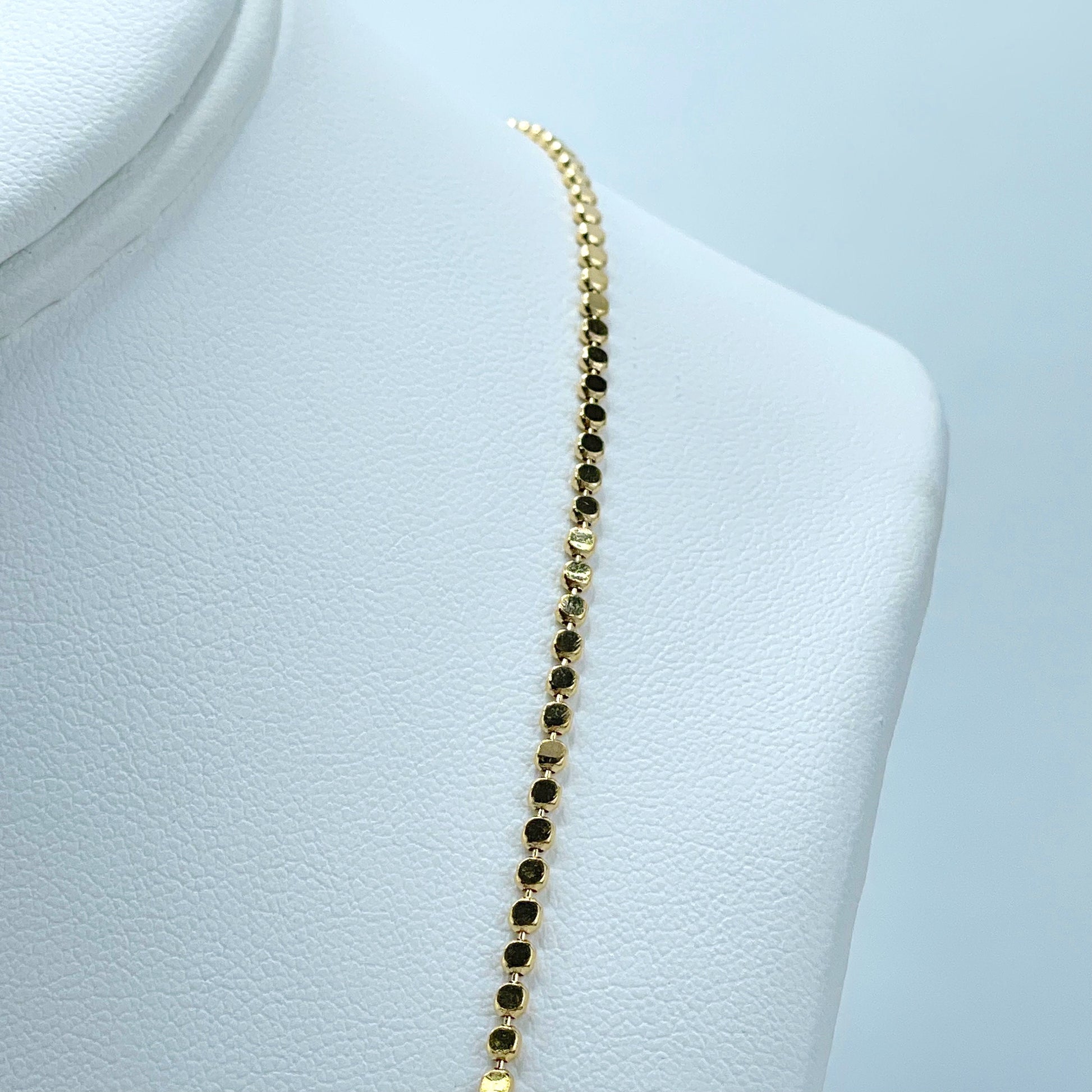 18k Gold Filled 1.5mm Dot Link Chain 18 or 24 inches Necklace Wholesale Jewelry Supplies