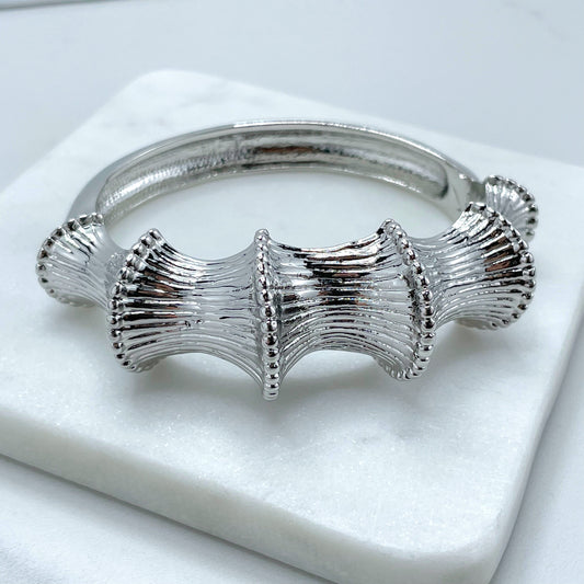 Silver Filled Bangle Bracelet Hinged Closure Wholesale Jewelry Supplies