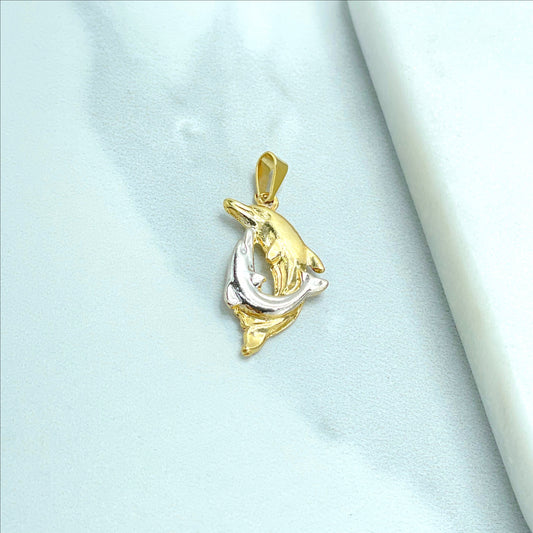 18k Gold Filled Turtle CZ Cubic Zirconia, Graphic Dolphin Cubic Zirconia & Plain Dolphin Pendant Charms Wholesale Jewelry Supplies