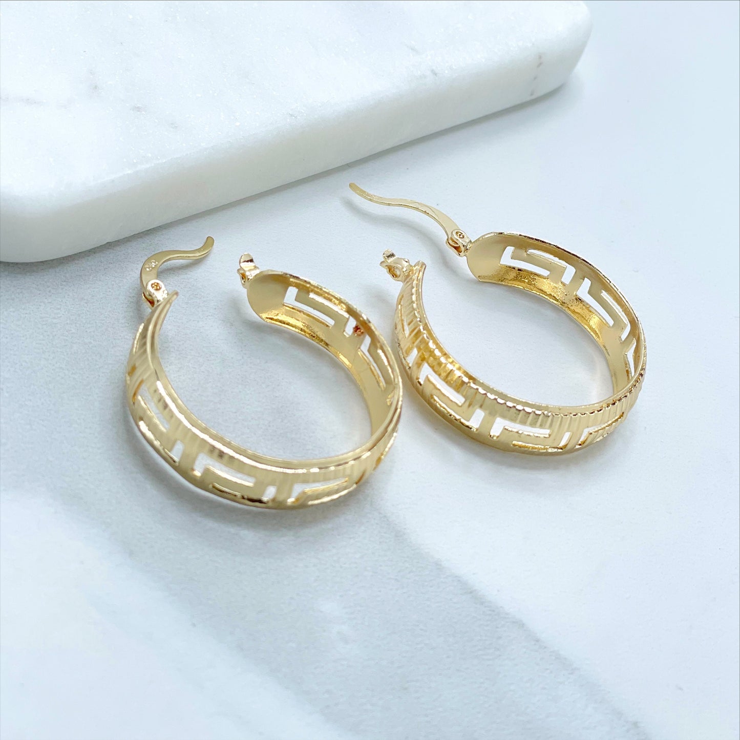 18k Gold Filled 30mm Z Modern Design Hoops Earrings, Wholesale and Jewelry Supplies