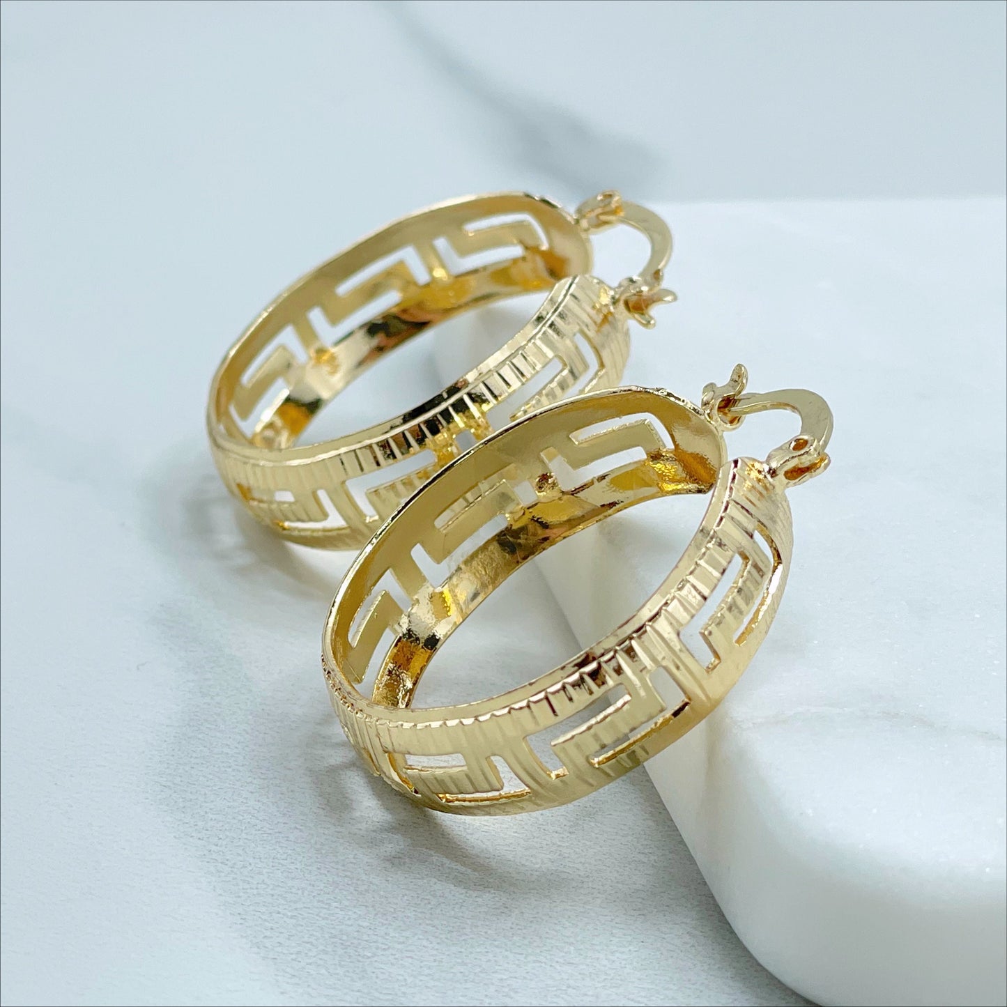 18k Gold Filled 30mm Z Modern Design Hoops Earrings, Wholesale and Jewelry Supplies