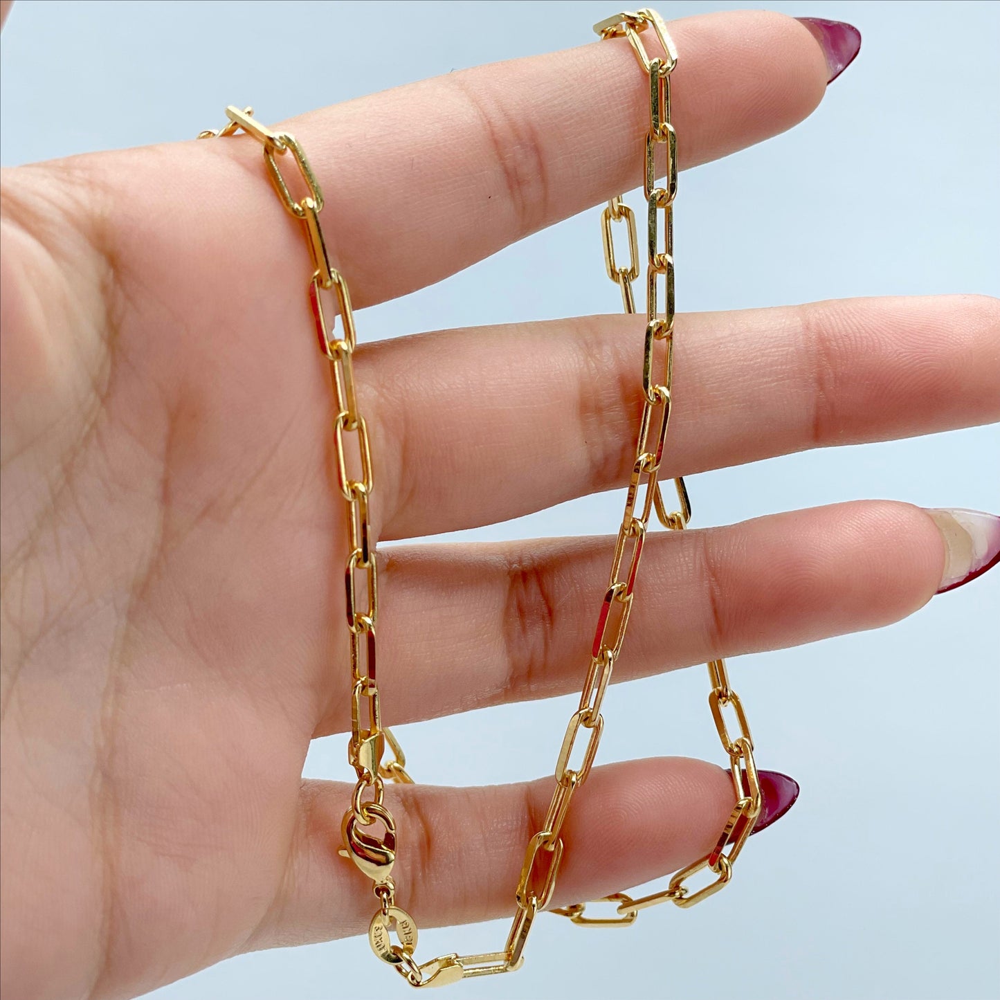 18k Gold Filled 3.5mm Paperclip Link Chain 20 inches Necklace Wholesale Jewelry Supplies