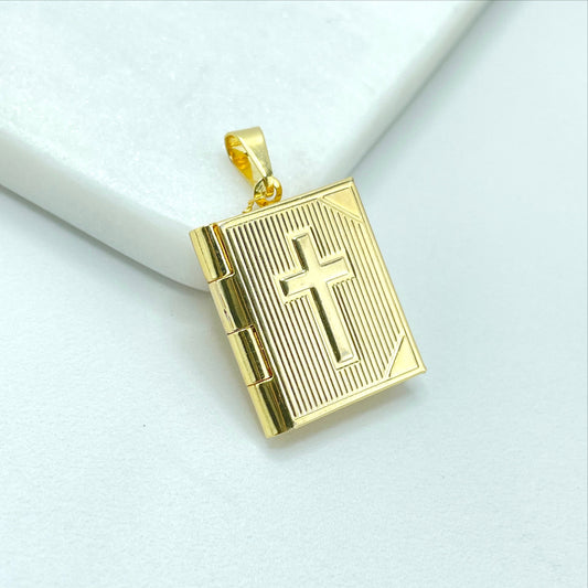 18k Gold Filled 26X19  Biblia For Pictures inside Charms Pendant Wholesale Jewelry Supplies