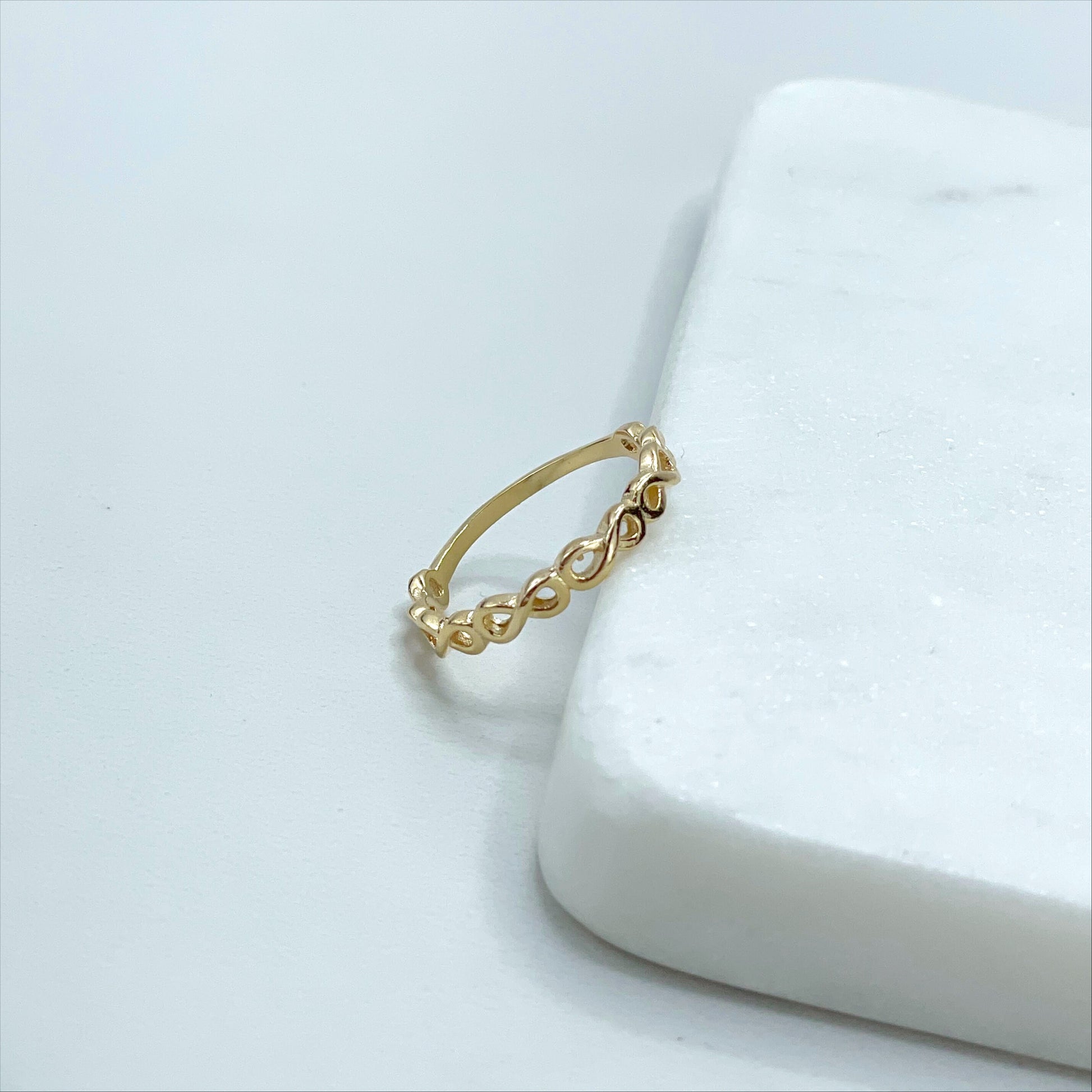 18k Gold Filled Cubic Zirconia Infinity Eternity Ring Wholesale Jewelry Supplies
