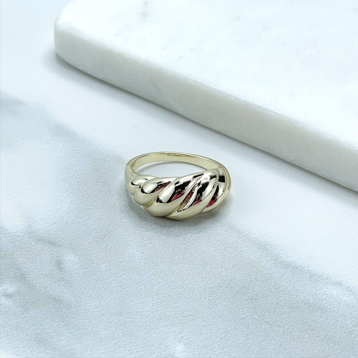 18k Gold Filled Dome Wave Ring Wholesale Jewelry Making Supplies