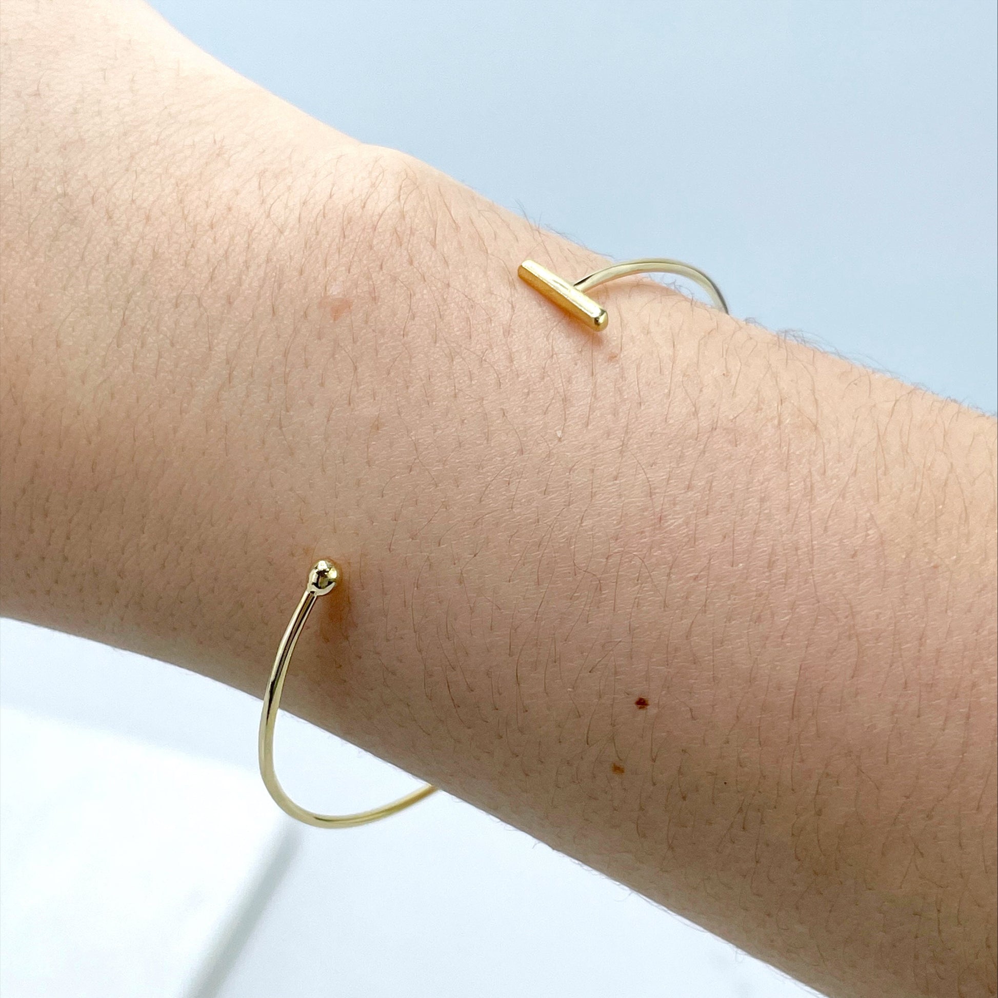 18k Gold Filled 1mm C Bangle Bracelet Wholesale Jewelry Supplies
