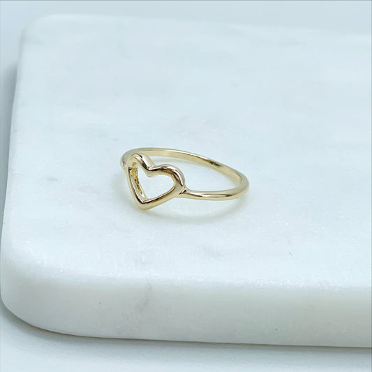 18k Gold Filled Delicate Heart Ring Wholesale Jewelry Supplies