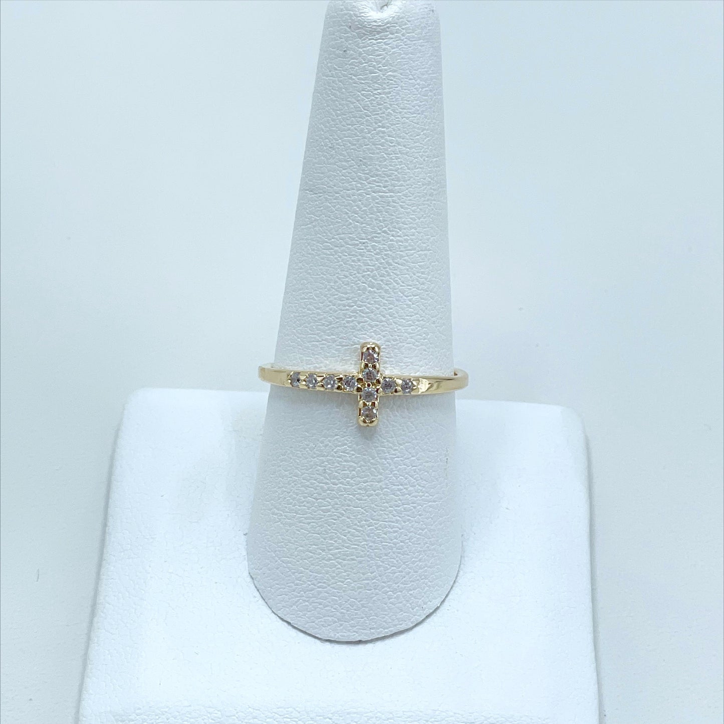 18k Gold Filled With Micro Cubic Zirconia Cross Wholesale Jewelry Supplies