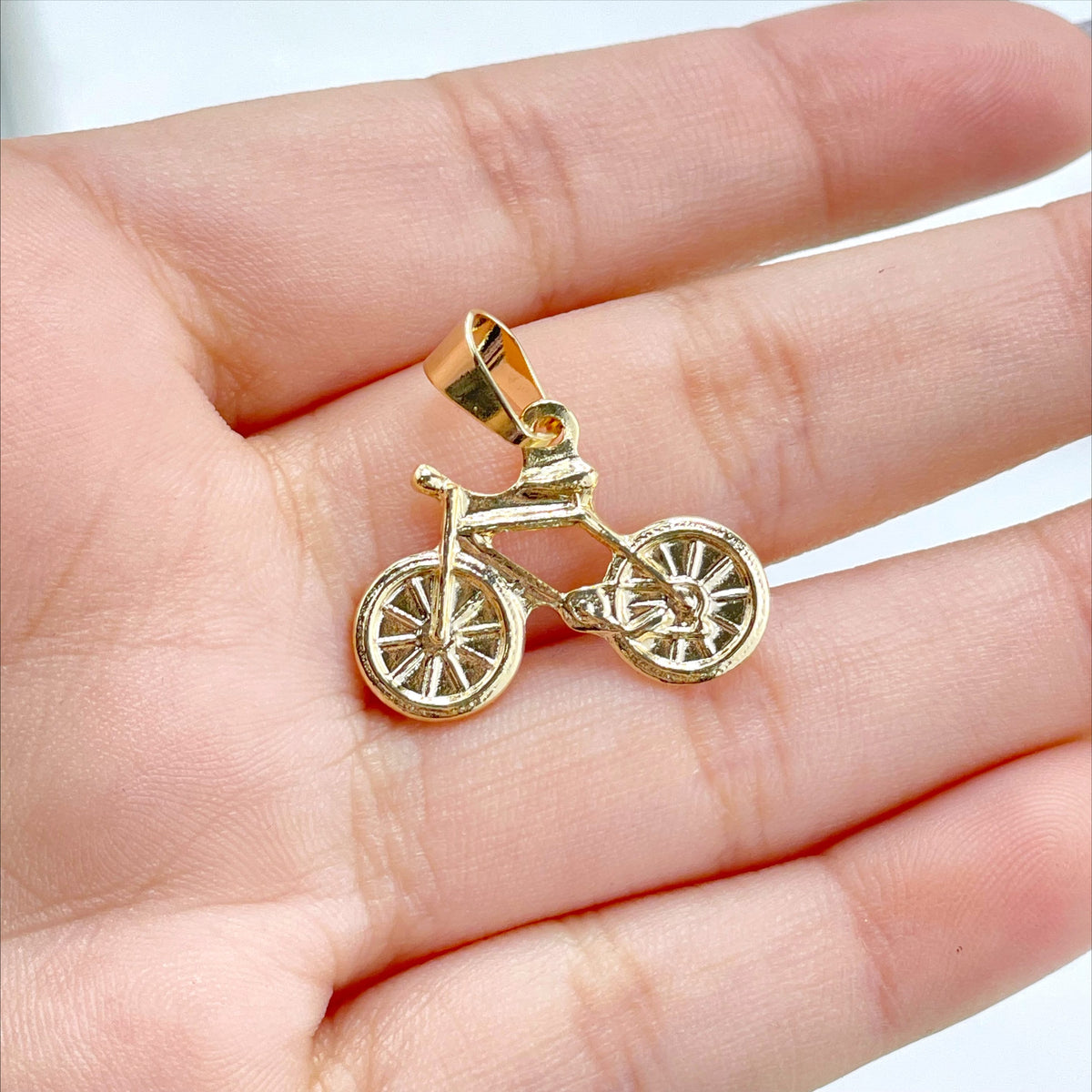 18k Gold Filled Bicycle Style Charms Pendant Wholesale Jewelry Making Supplies