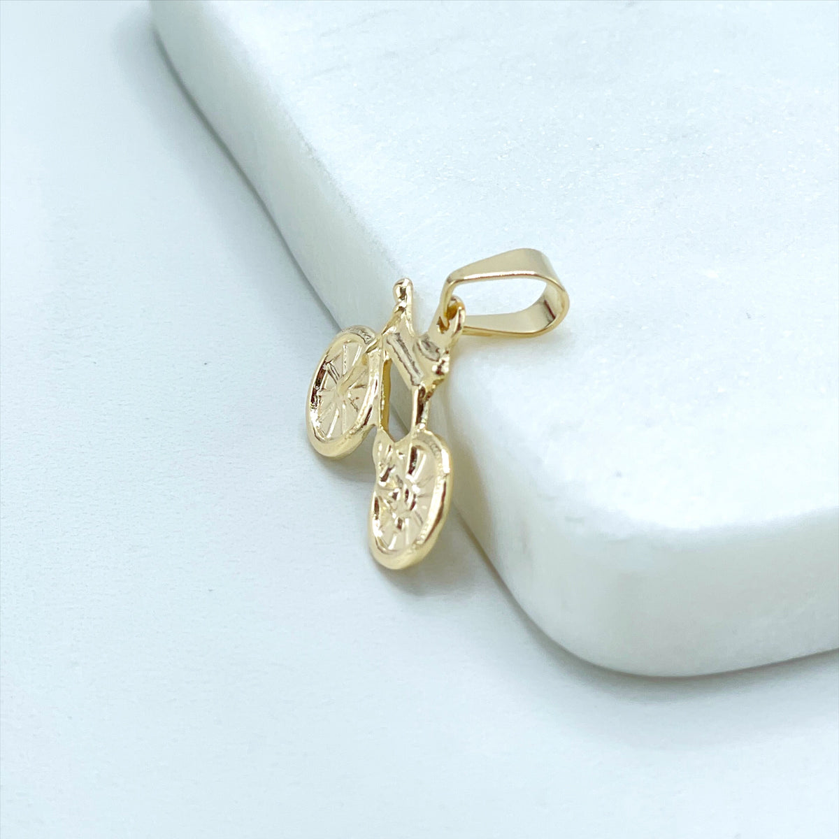 18k Gold Filled Bicycle Style Charms Pendant Wholesale Jewelry Making Supplies