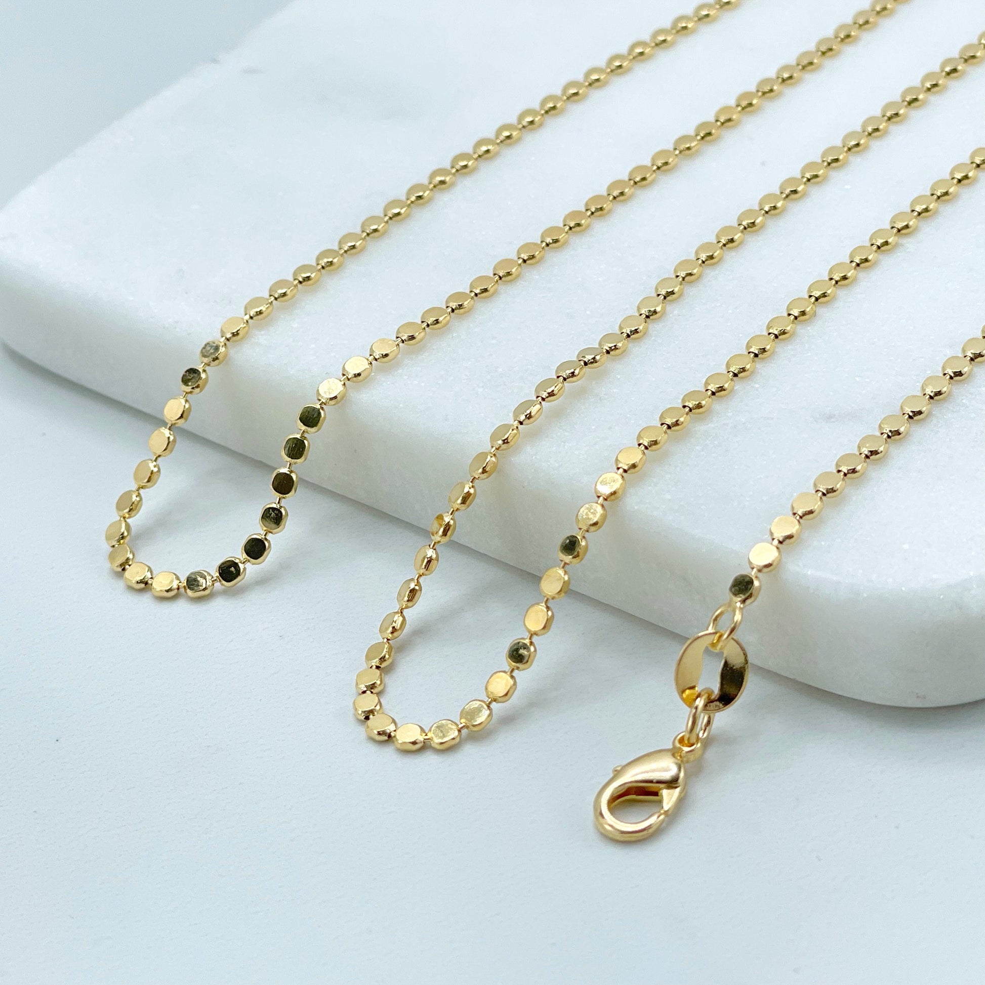 18k Gold Filled 1.5mm Dot Link Chain 18 or 24 inches Necklace Wholesale Jewelry Supplies