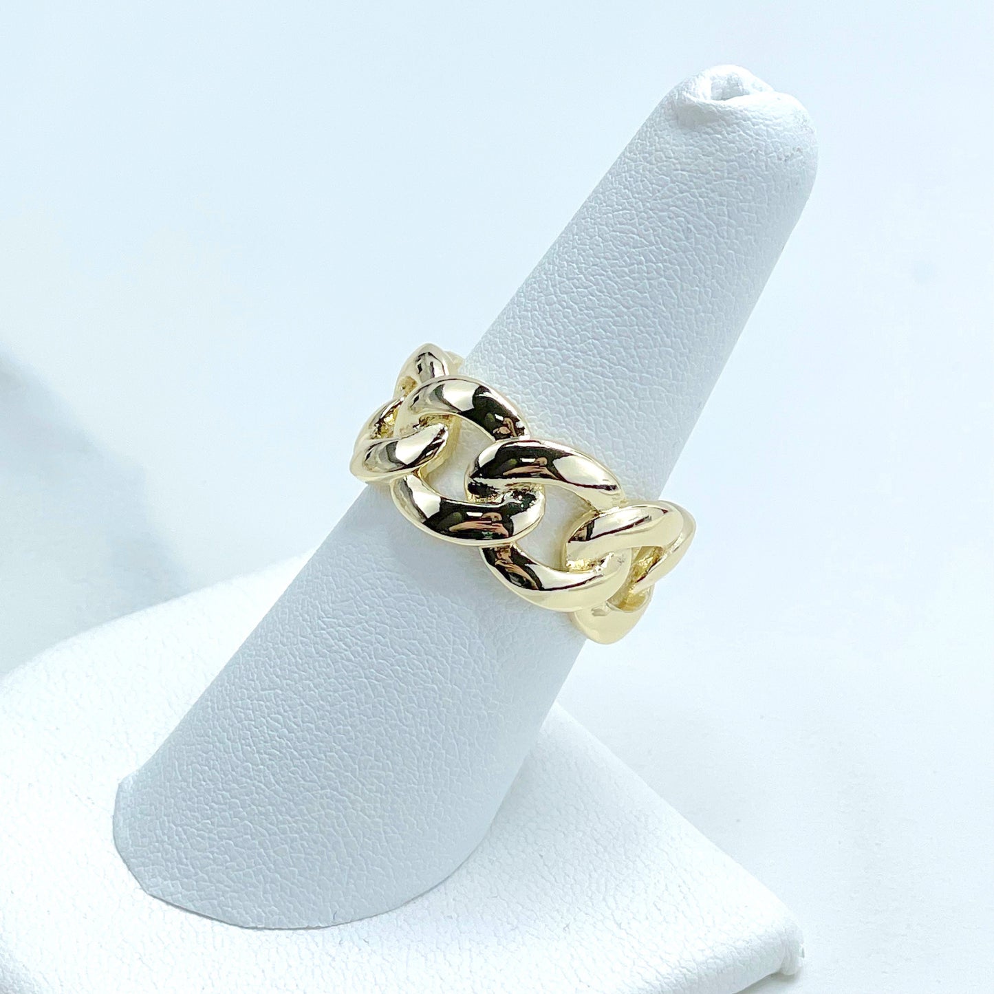 18k Gold Filled 10.5mm Curb Link Ring, Gold or Silver, Wholesale Jewelry Making Supplies