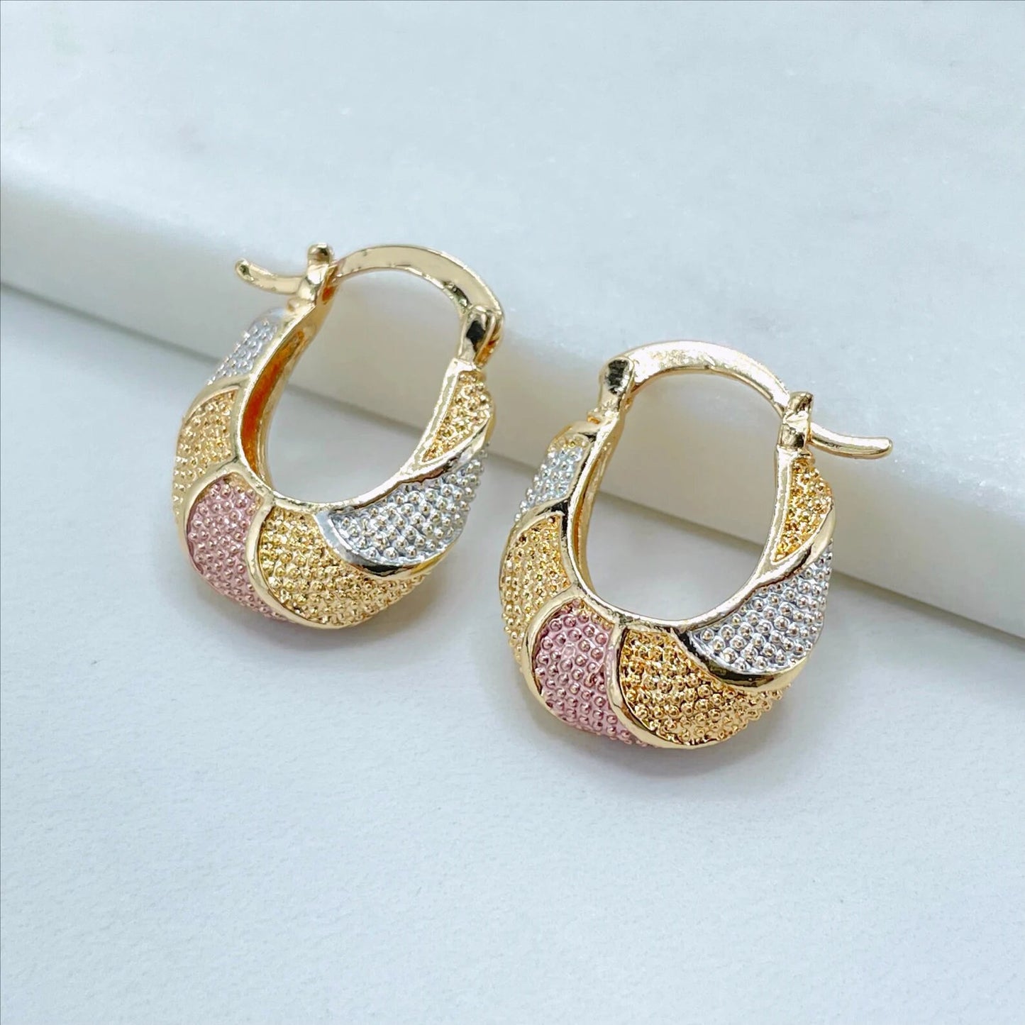 18k Gold Filled Three Tone Earrings Wholesale Jewelry Making Supplies