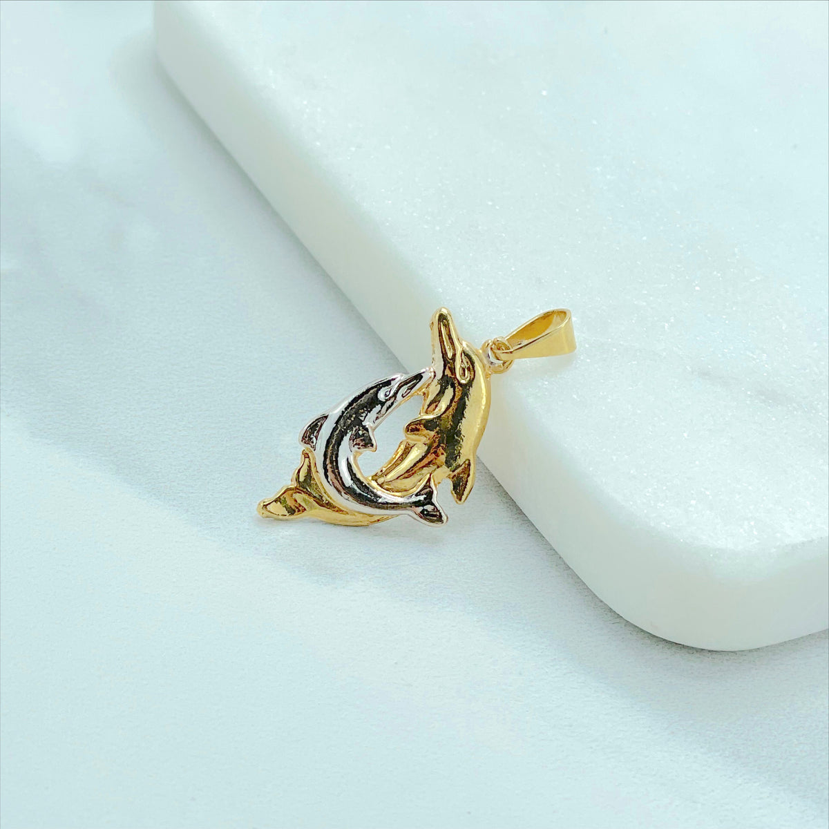 18k Gold Filled Turtle CZ Cubic Zirconia, Graphic Dolphin Cubic Zirconia & Plain Dolphin Pendant Charms Wholesale Jewelry Supplies