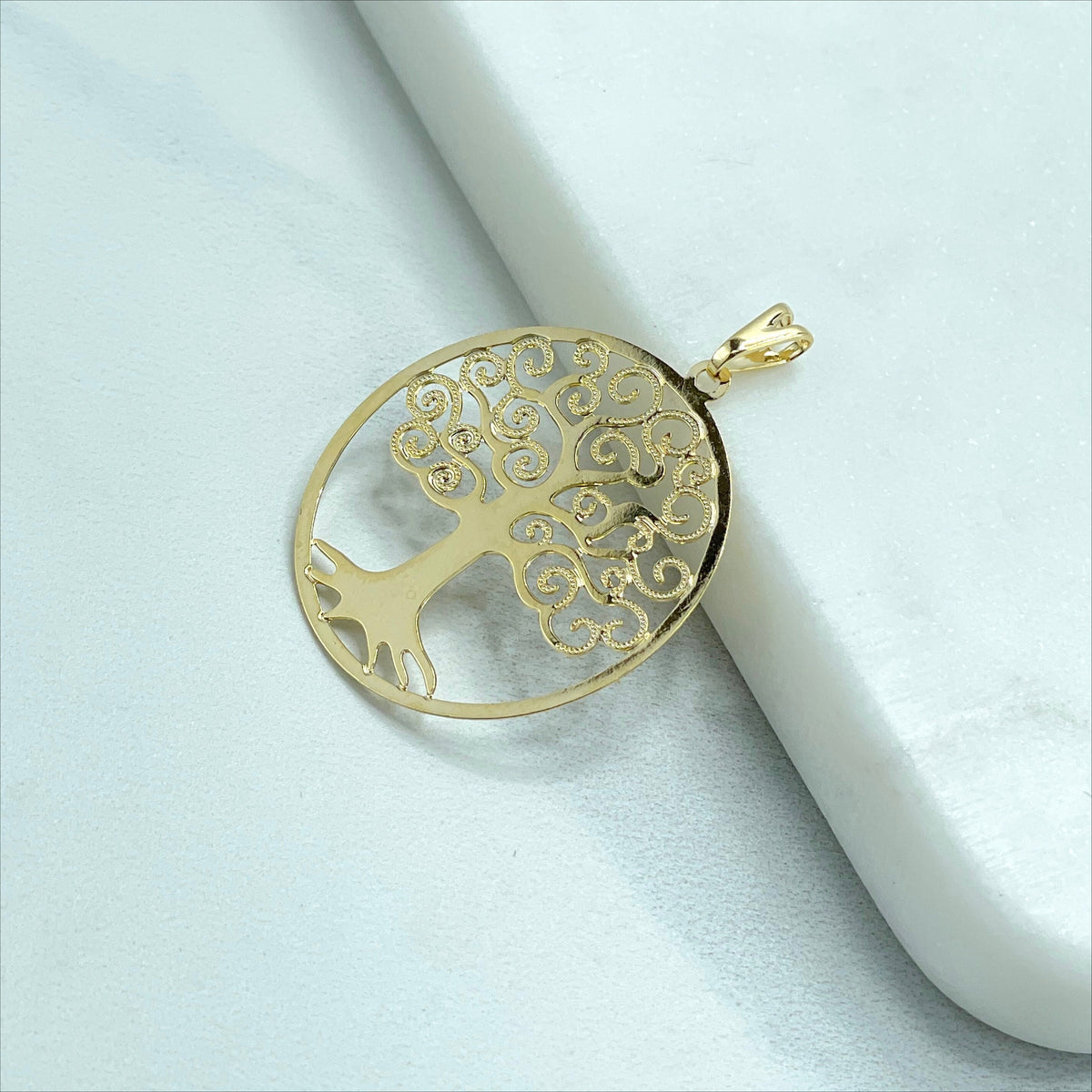 18k Gold Filled Hallow Tree Pendant Wholesale Jewelry Making Supplies