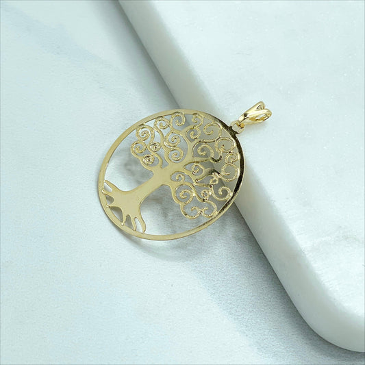 18k Gold Filled Hallow Tree Pendant Wholesale Jewelry Making Supplies