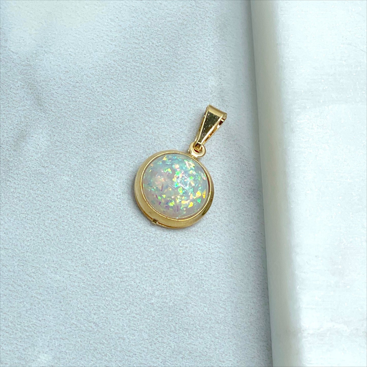 18k Gold Filled Round Cut Fire Opal Creole Drop Earrings and Pendant Set Wholesale Jewelry Supplies