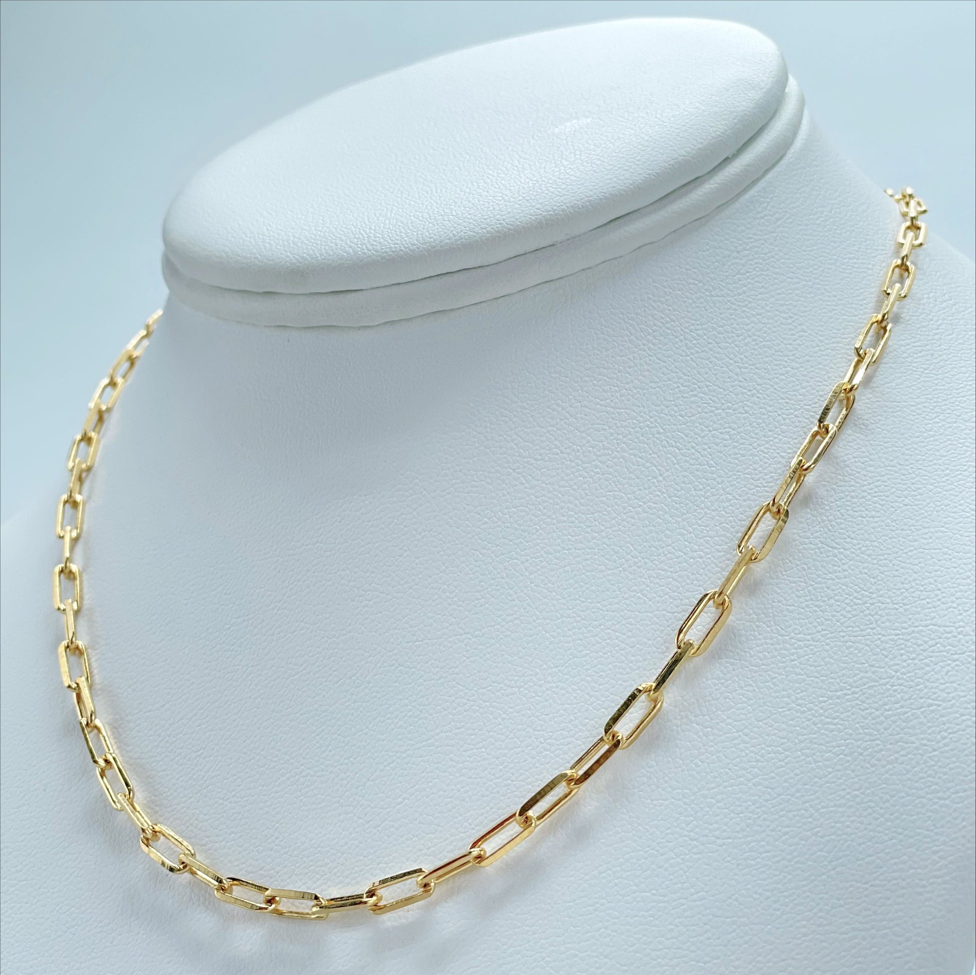 18k Gold Filled 3.5mm Paperclip Link Chain 20 inches Necklace Wholesale Jewelry Supplies
